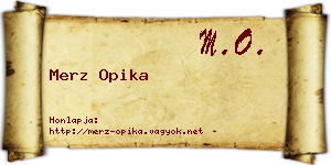 Merz Opika névjegykártya